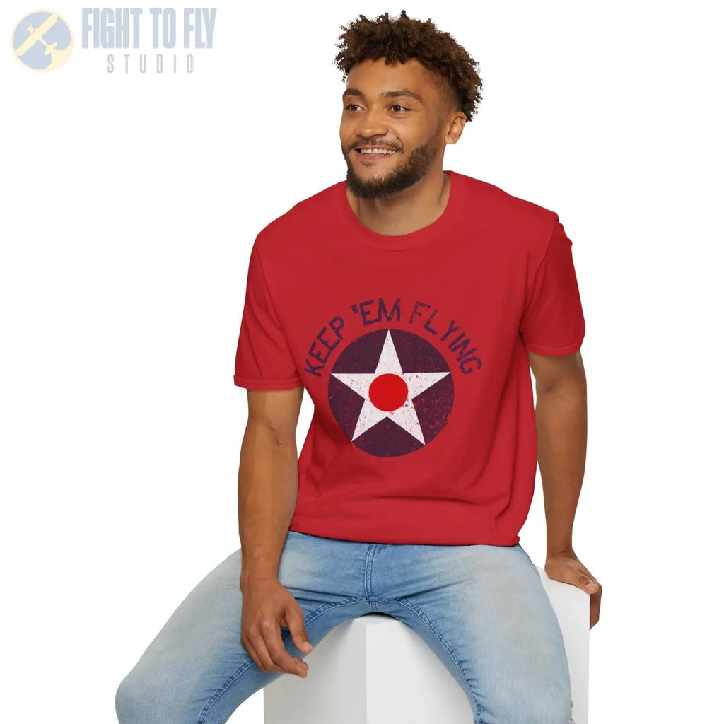 USAAC Roundel “Keep ’Em Flying” 1919–1941 Insignia T Shirt Pilot gifts WWII warbird t shirt