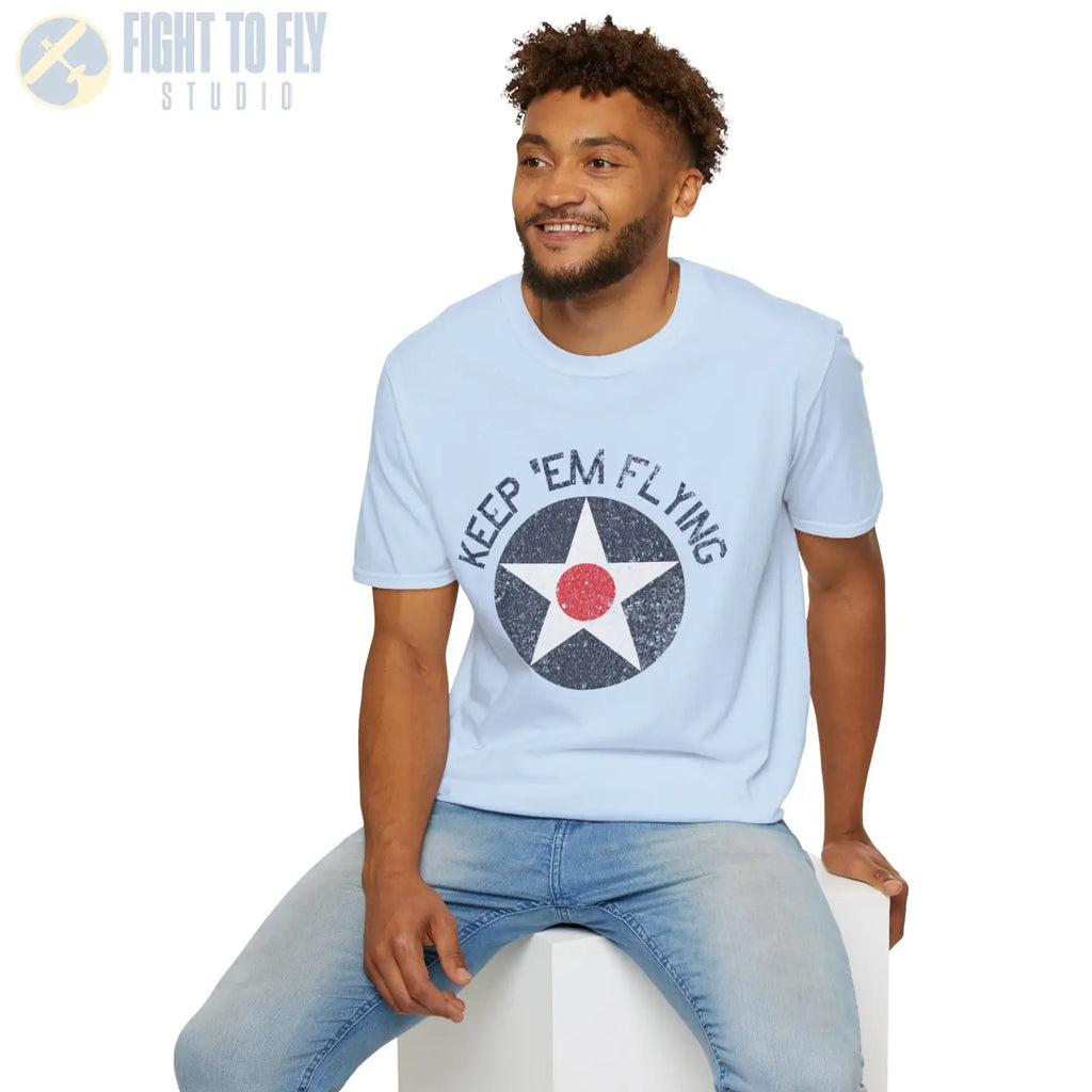USAAC Roundel “Keep ’Em Flying” 1919–1941 Insignia T Shirt Pilot gifts WWII warbird t shirt