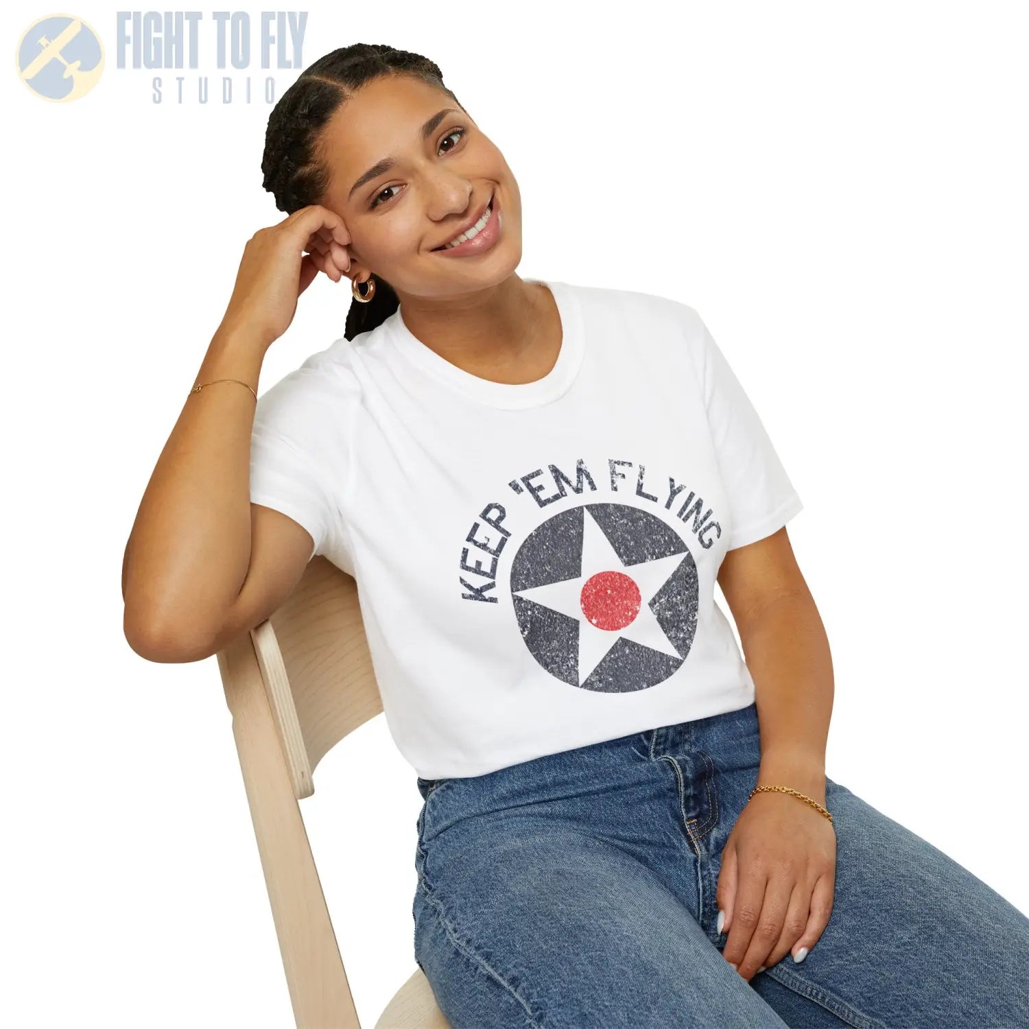 USAAC Roundel “Keep ’Em Flying” 1919–1941 Insignia T Shirt Pilot gifts WWII warbird t shirt