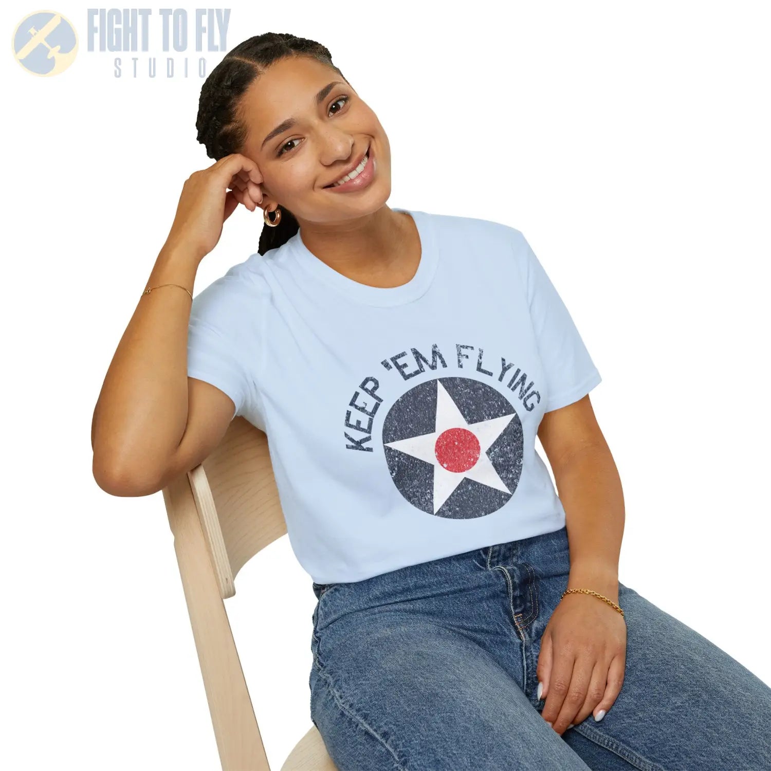 USAAC Roundel “Keep ’Em Flying” 1919–1941 Insignia T Shirt Pilot gifts WWII warbird t shirt