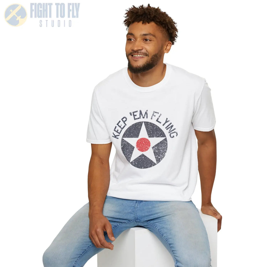 USAAC Roundel “Keep ’Em Flying” 1919–1941 Insignia T Shirt Pilot gifts WWII warbird t shirt