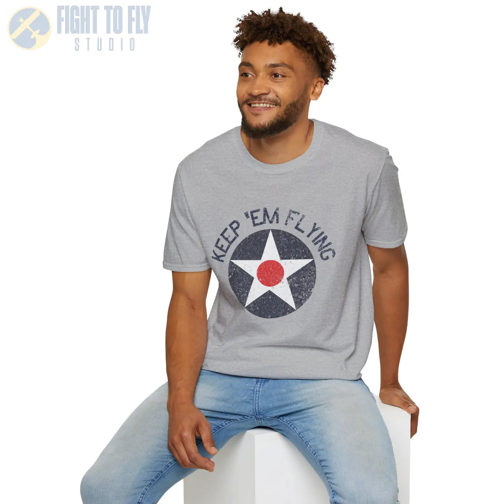 USAAC Roundel “Keep ’Em Flying” 1919–1941 Insignia T Shirt Pilot gifts WWII warbird t shirt