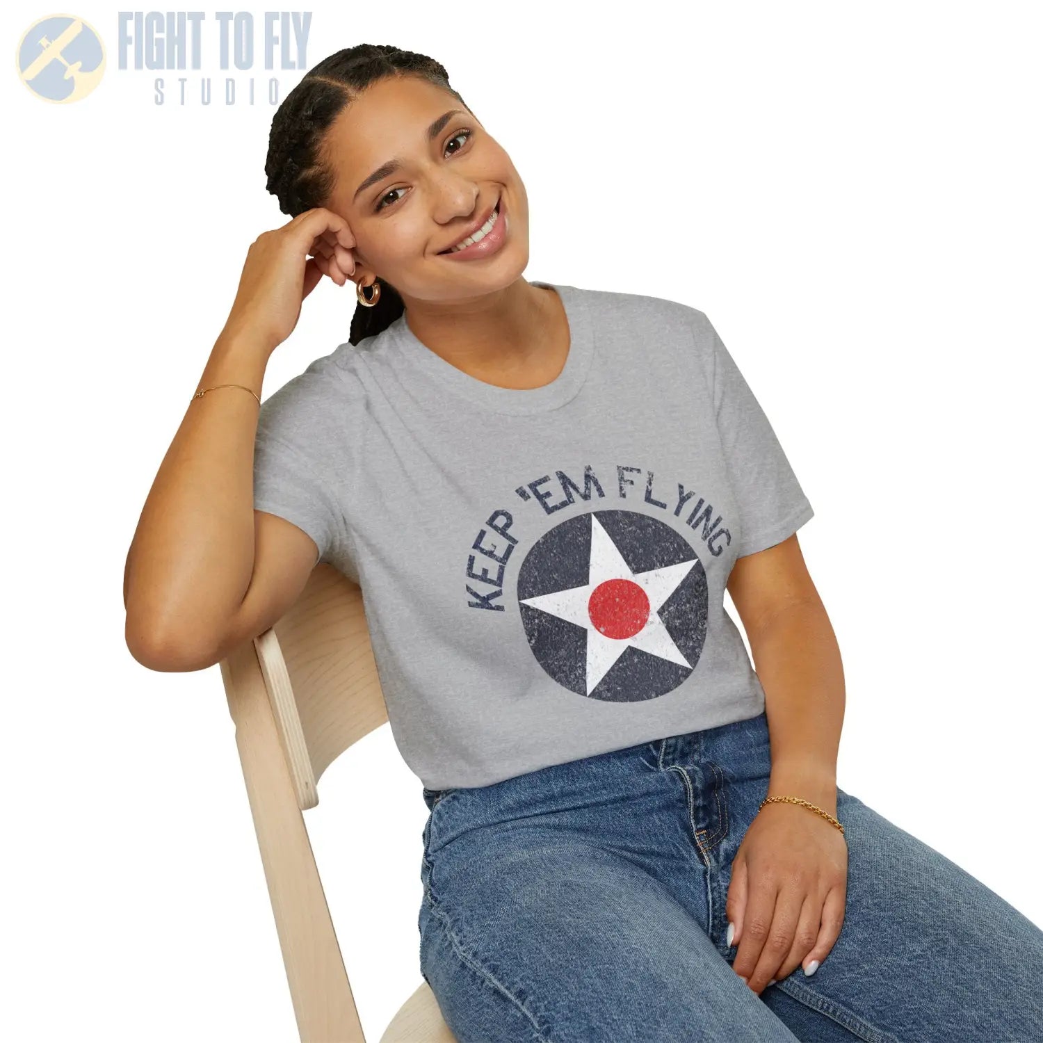 USAAC Roundel “Keep ’Em Flying” 1919–1941 Insignia T Shirt Pilot gifts WWII warbird t shirt