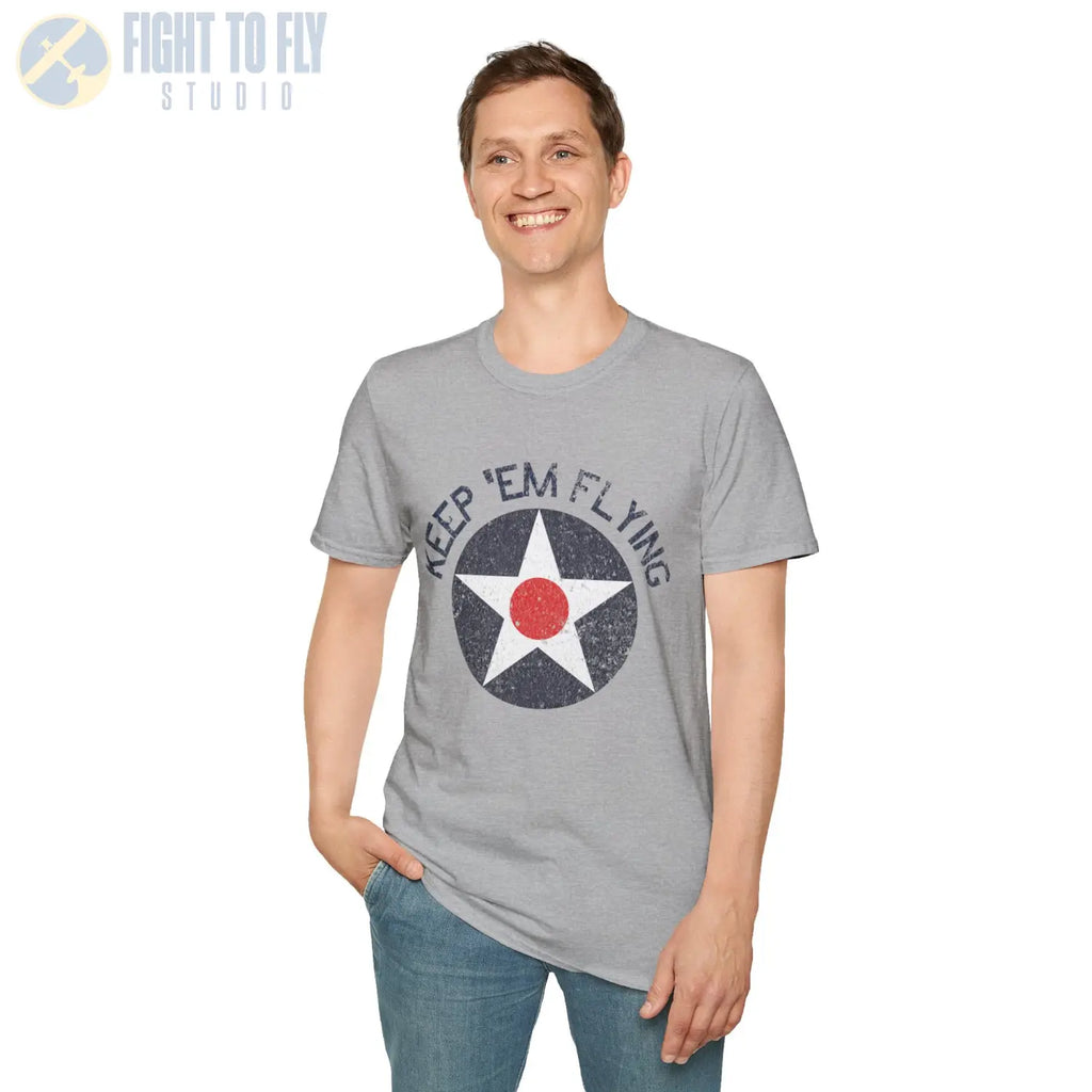 USAAC Roundel “Keep ’Em Flying” 1919–1941 Insignia T Shirt Pilot gifts WWII warbird t shirt