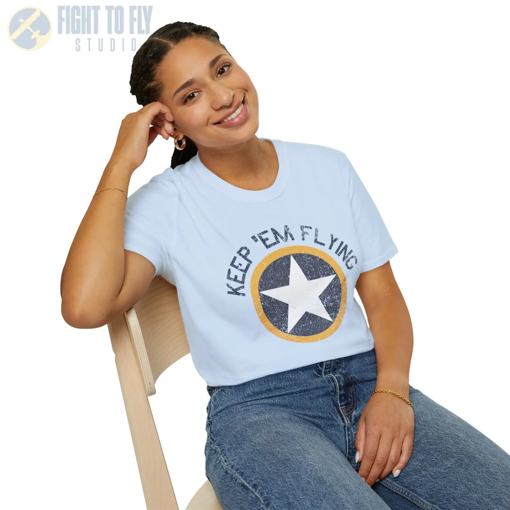 USAAF Roundel “Keep ’Em Flying” 1942 Insignia T Shirt Pilot gifts WWII warbird t shirt
