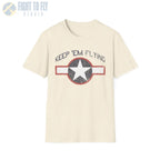 USAAF Roundel “Keep ’Em Flying” 1943 Red Outline - T-Shirt - Pilot gifts - WWII warbird t-shirt