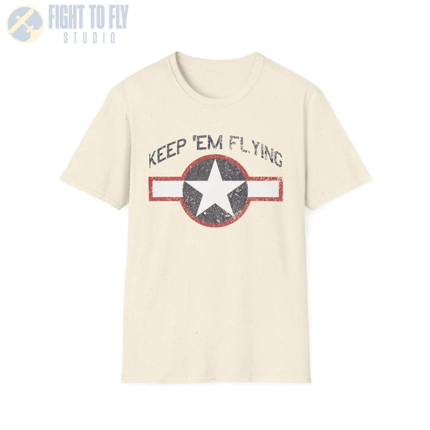 USAAF Roundel “Keep ’Em Flying” 1943 Red Outline - T-Shirt - Pilot gifts - WWII warbird t-shirt
