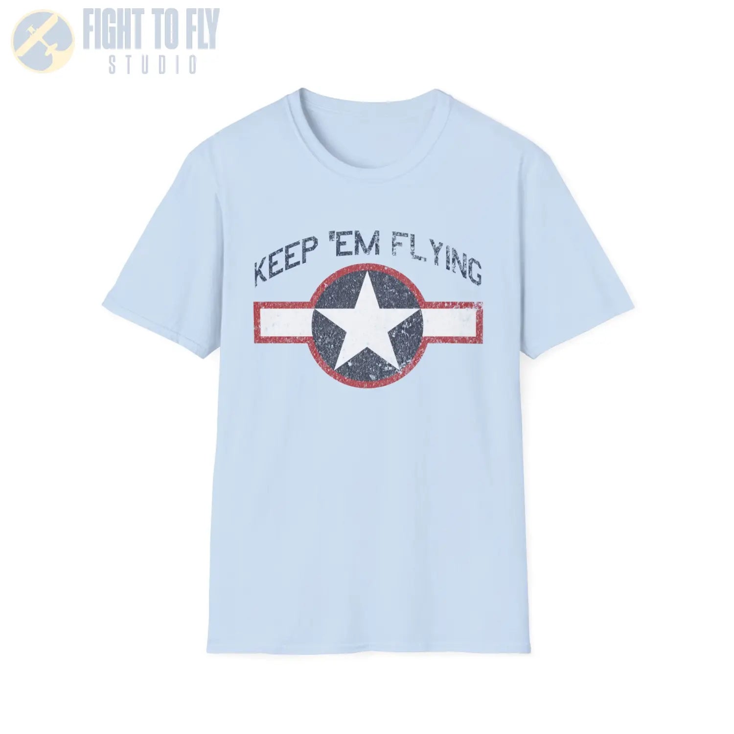 USAAF Roundel “Keep ’Em Flying” 1943 Red Outline - T-Shirt - Pilot gifts - WWII warbird t-shirt