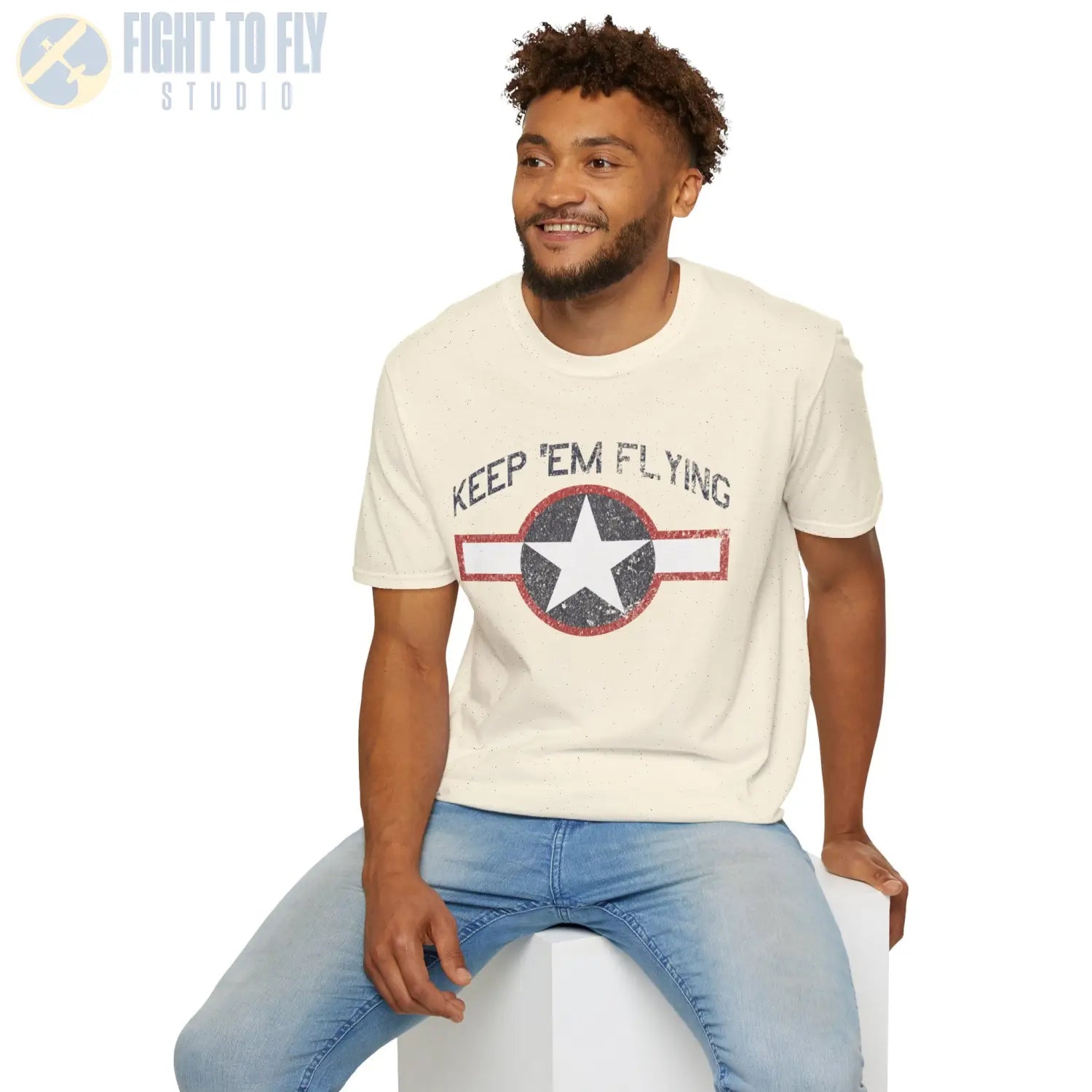 USAAF Roundel “Keep ’Em Flying” 1943 Red Outline T Shirt Pilot gifts WWII warbird t shirt