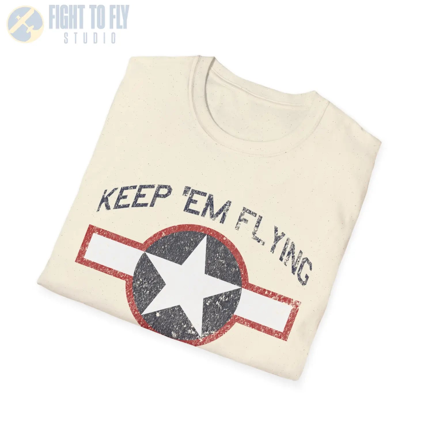 USAAF Roundel “Keep ’Em Flying” 1943 Red Outline - T-Shirt - Pilot gifts - WWII warbird t-shirt