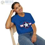 USAAF Roundel “Keep ’Em Flying” 1943 Red Outline - T-Shirt - Pilot gifts - WWII warbird t-shirt