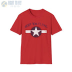 USAAF Roundel “Keep ’Em Flying” 1943 Red Outline - T-Shirt - Pilot gifts - WWII warbird t-shirt