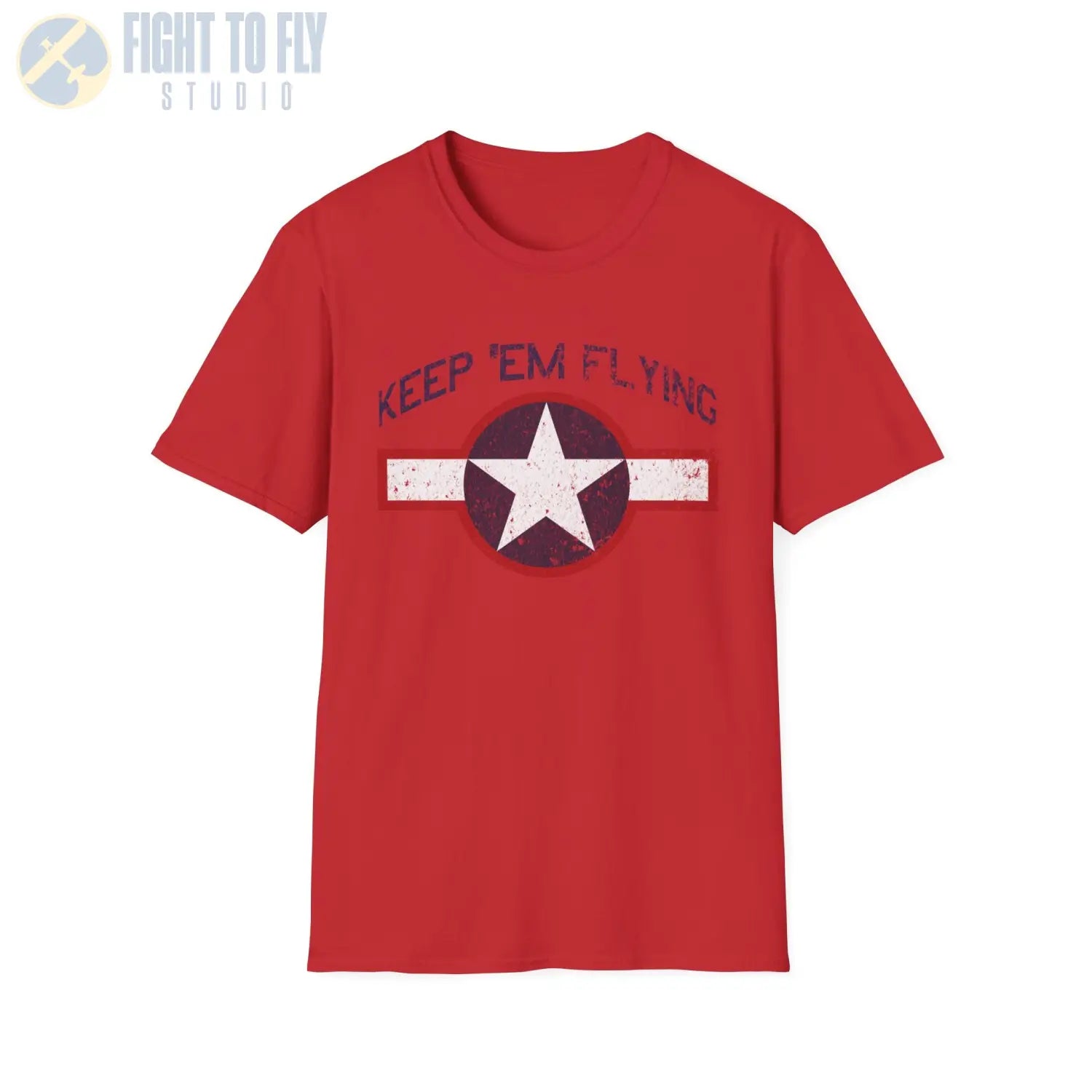 USAAF Roundel “Keep ’Em Flying” 1943 Red Outline - T-Shirt - Pilot gifts - WWII warbird t-shirt