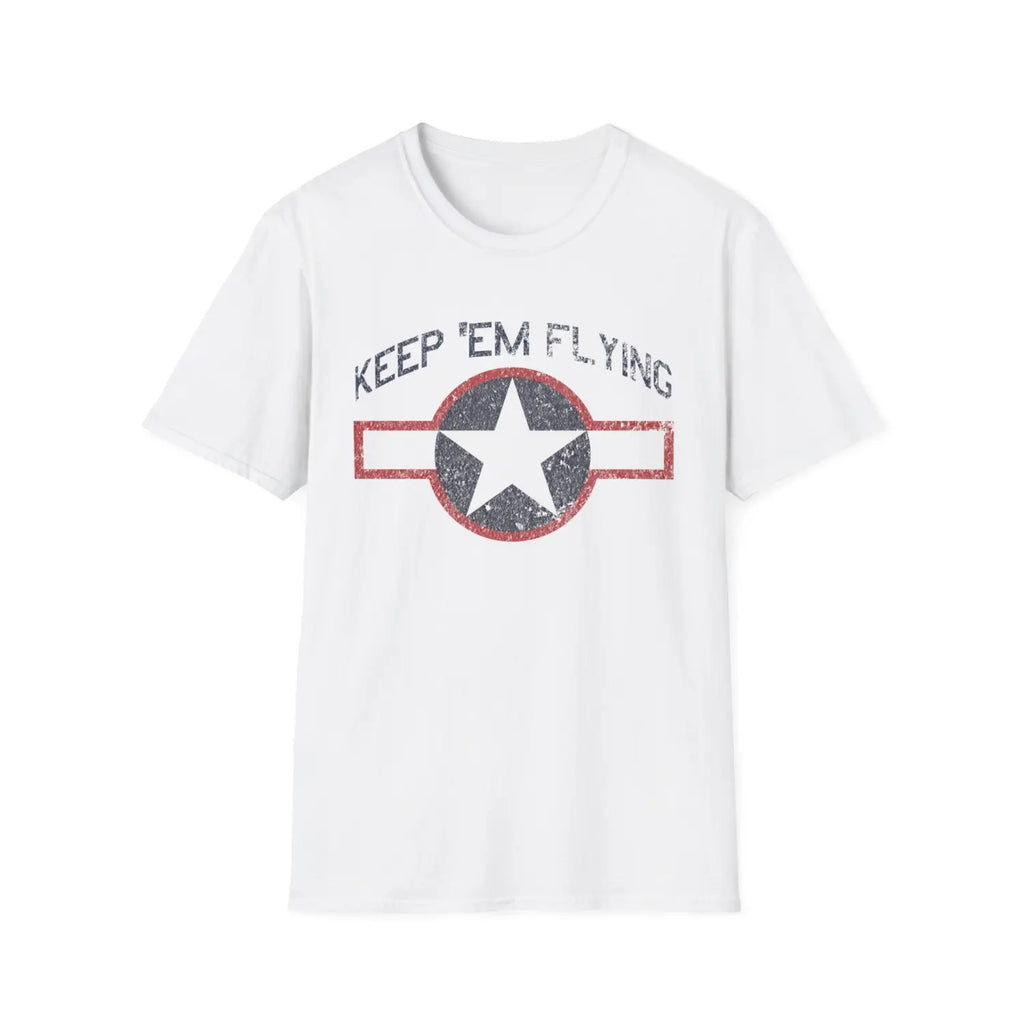 USAAF Roundel “Keep ’Em Flying” 1943 Red Outline - T-Shirt - Pilot gifts - WWII warbird t-shirt