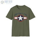 USAAF Roundel “Keep ’Em Flying” 1943 Red Outline - T-Shirt - Pilot gifts - WWII warbird t-shirt