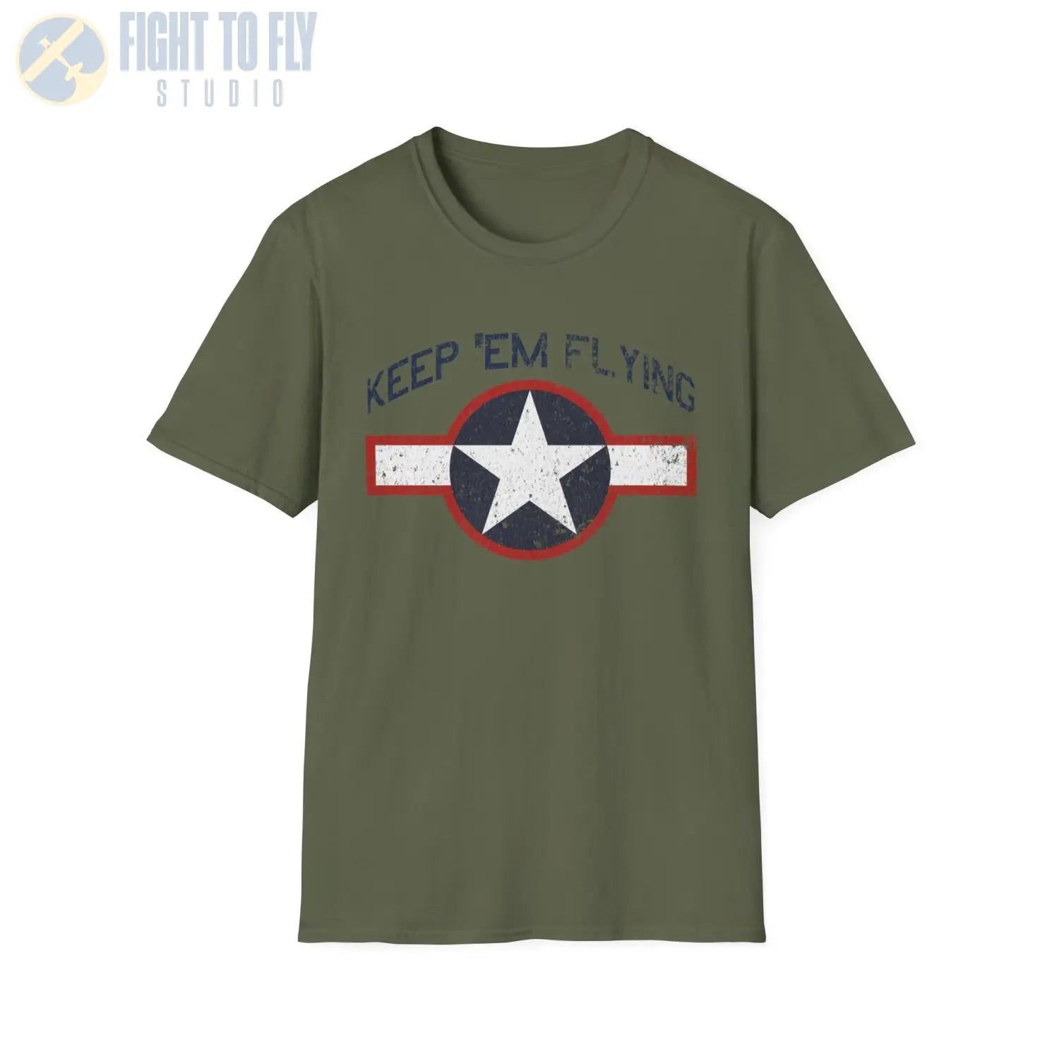 USAAF Roundel “Keep ’Em Flying” 1943 Red Outline - T-Shirt - Pilot gifts - WWII warbird t-shirt