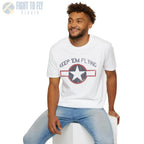 USAAF Roundel “Keep ’Em Flying” 1943 Red Outline - T-Shirt - Pilot gifts - WWII warbird t-shirt