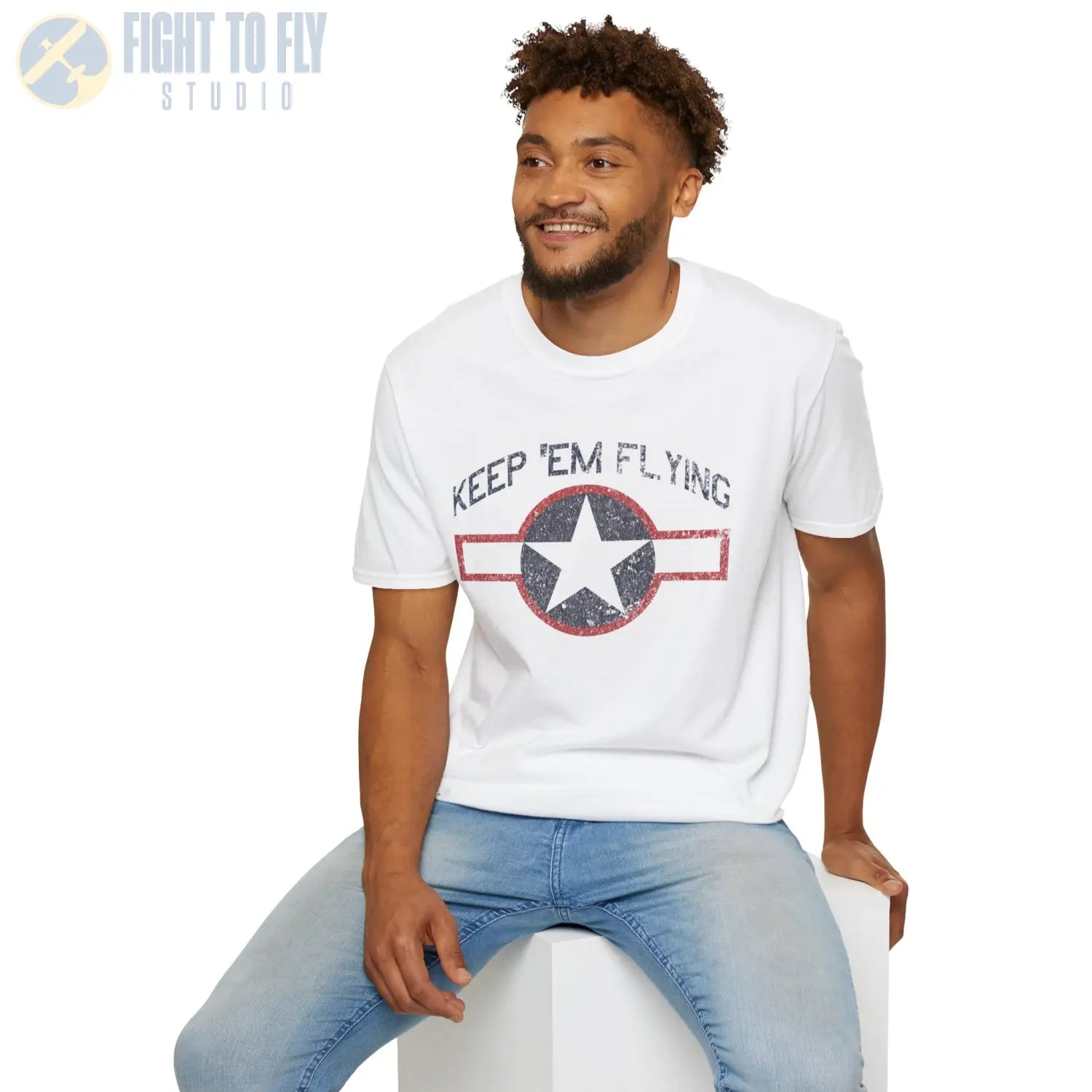 USAAF Roundel “Keep ’Em Flying” 1943 Red Outline T Shirt Pilot gifts WWII warbird t shirt
