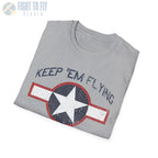 USAAF Roundel “Keep ’Em Flying” 1943 Red Outline - T-Shirt - Pilot gifts - WWII warbird t-shirt