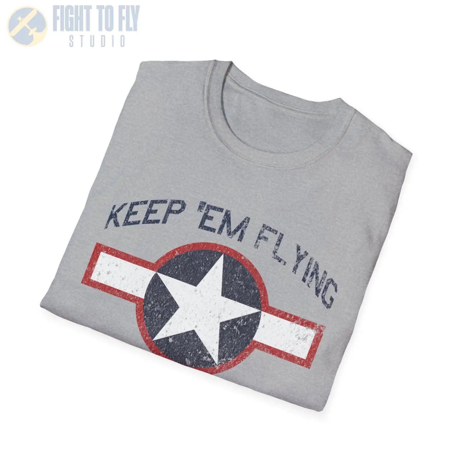 USAAF Roundel “Keep ’Em Flying” 1943 Red Outline - T-Shirt - Pilot gifts - WWII warbird t-shirt