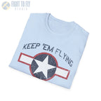 USAAF Roundel “Keep ’Em Flying” 1943 Red Outline - T-Shirt - Pilot gifts - WWII warbird t-shirt