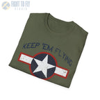 USAAF Roundel “Keep ’Em Flying” 1943 Red Outline - T-Shirt - Pilot gifts - WWII warbird t-shirt