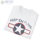 USAAF Roundel “Keep ’Em Flying” 1943 Red Outline - T-Shirt - Pilot gifts - WWII warbird t-shirt