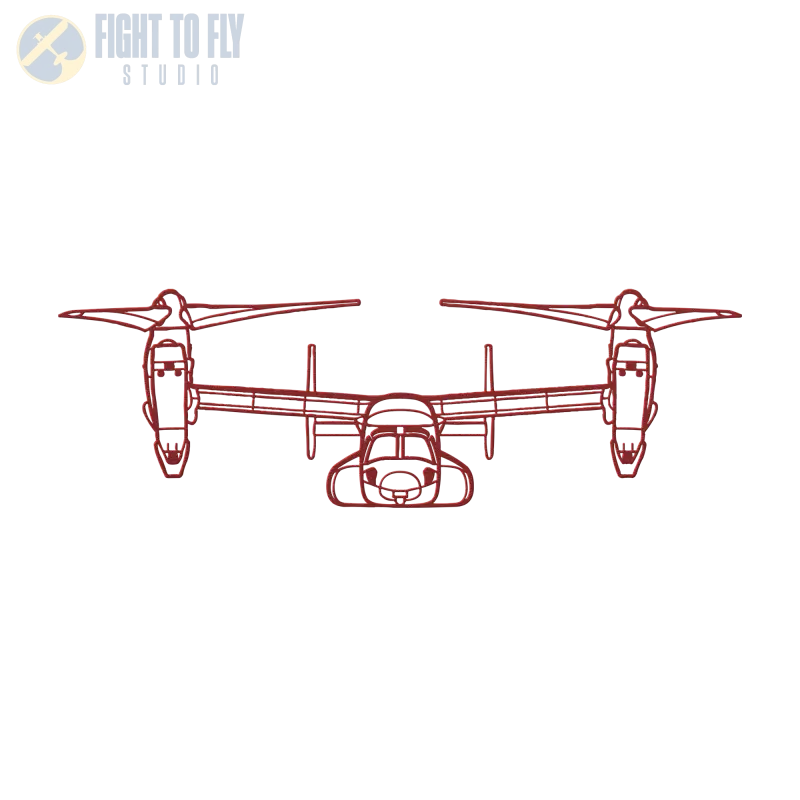 V-22 Front Die Cut Metal Wall Art - Sign - Pilot gifts - WWII warbird t-shirt
