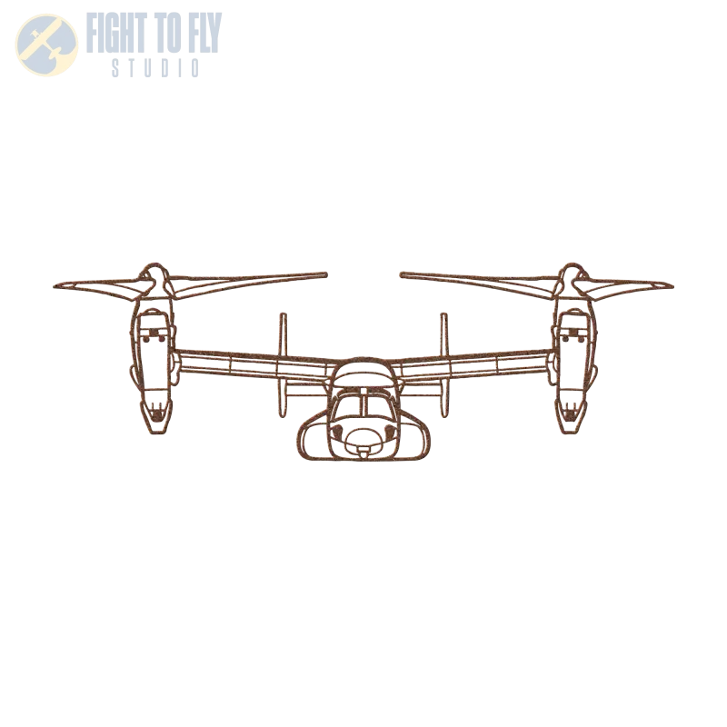 V-22 Front Die Cut Metal Wall Art - Sign - Pilot gifts - WWII warbird t-shirt