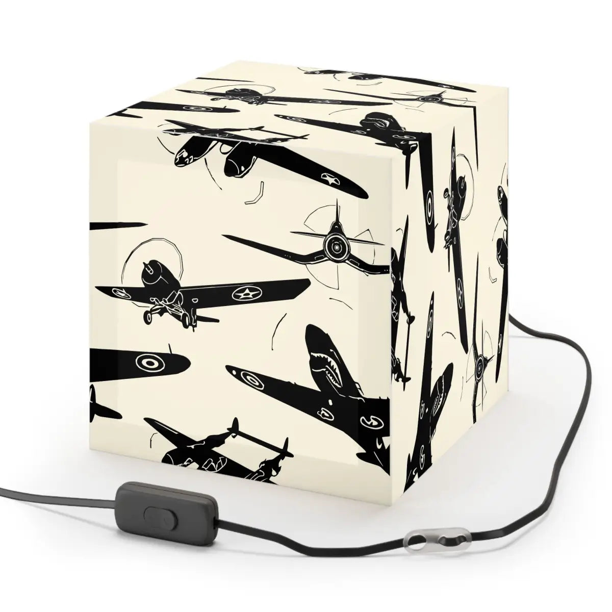 Vintage Airplane Light Cube Lamp - Unique Home Decor - Gifts for pilots - Aviation apparel