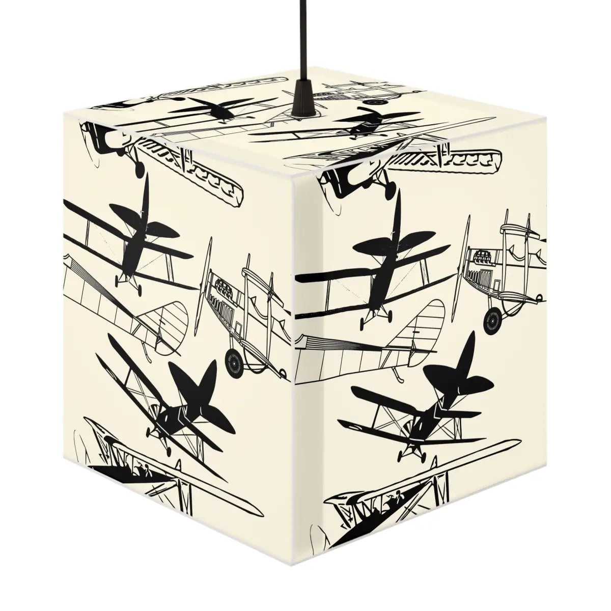 Vintage Biplane Light Cube Lamp - Unique Home Decor - Gifts for pilots - Aviation apparel