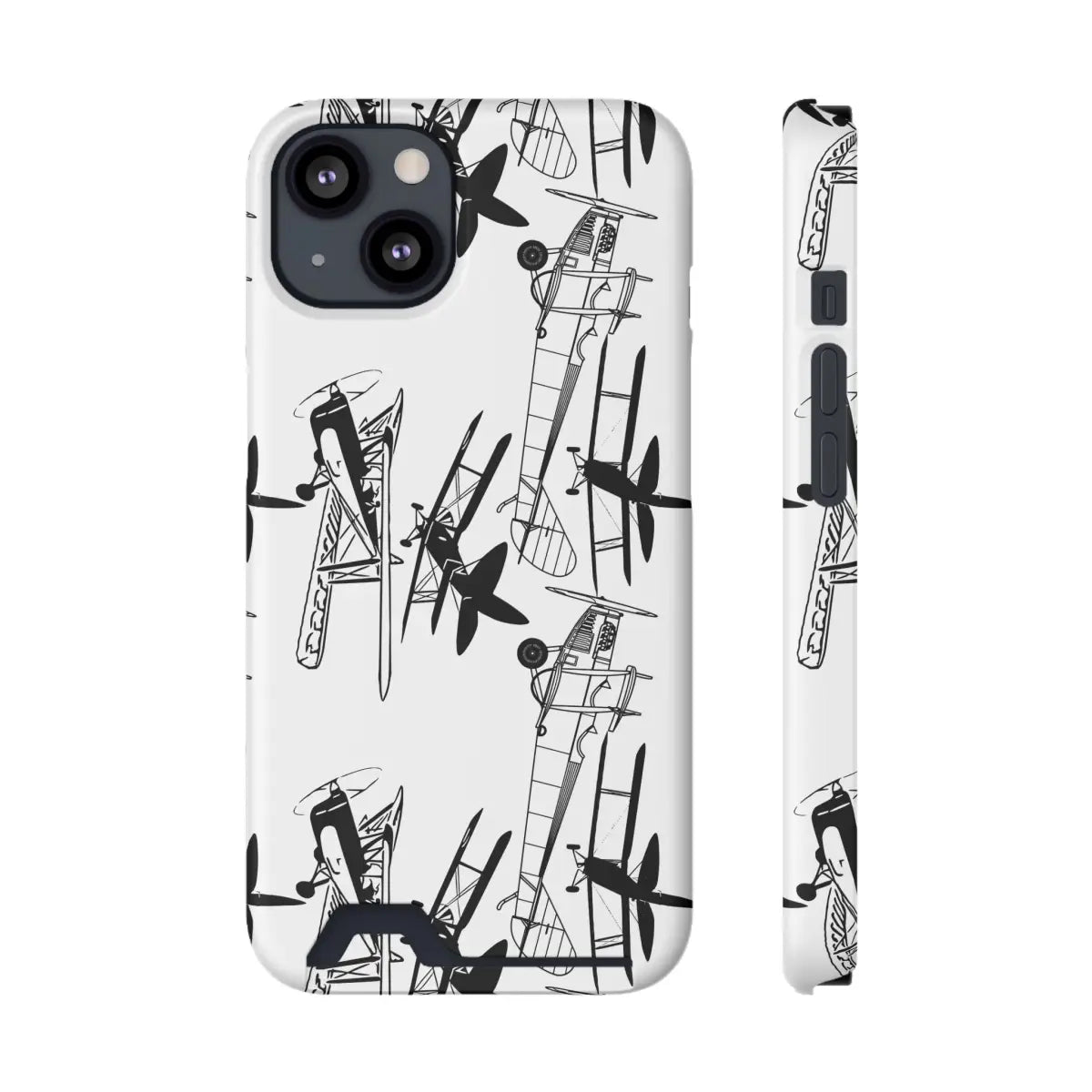 Vintage Biplanes Airplane Phone Case with Card Holder - Perfect for Aviation Lovers - Gifts pilots - apparel
