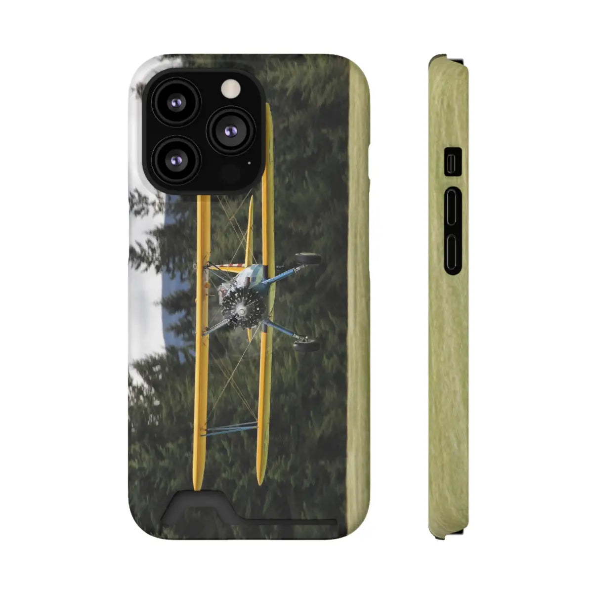 Vintage Stearman Biplane Phone Case with Card Holder - Perfect Gift for Aviation Enthusiasts - Gifts pilots - apparel