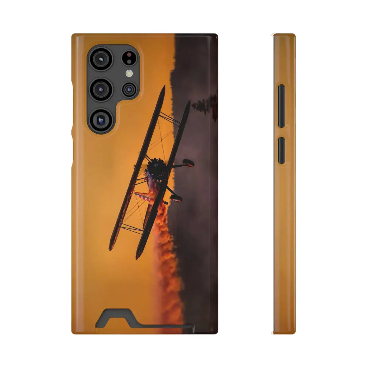 Vintage Sunset Steareman Aviation Phone Case with Card Holder - Perfect for Pilots and Travel Enthusiasts - Gifts
