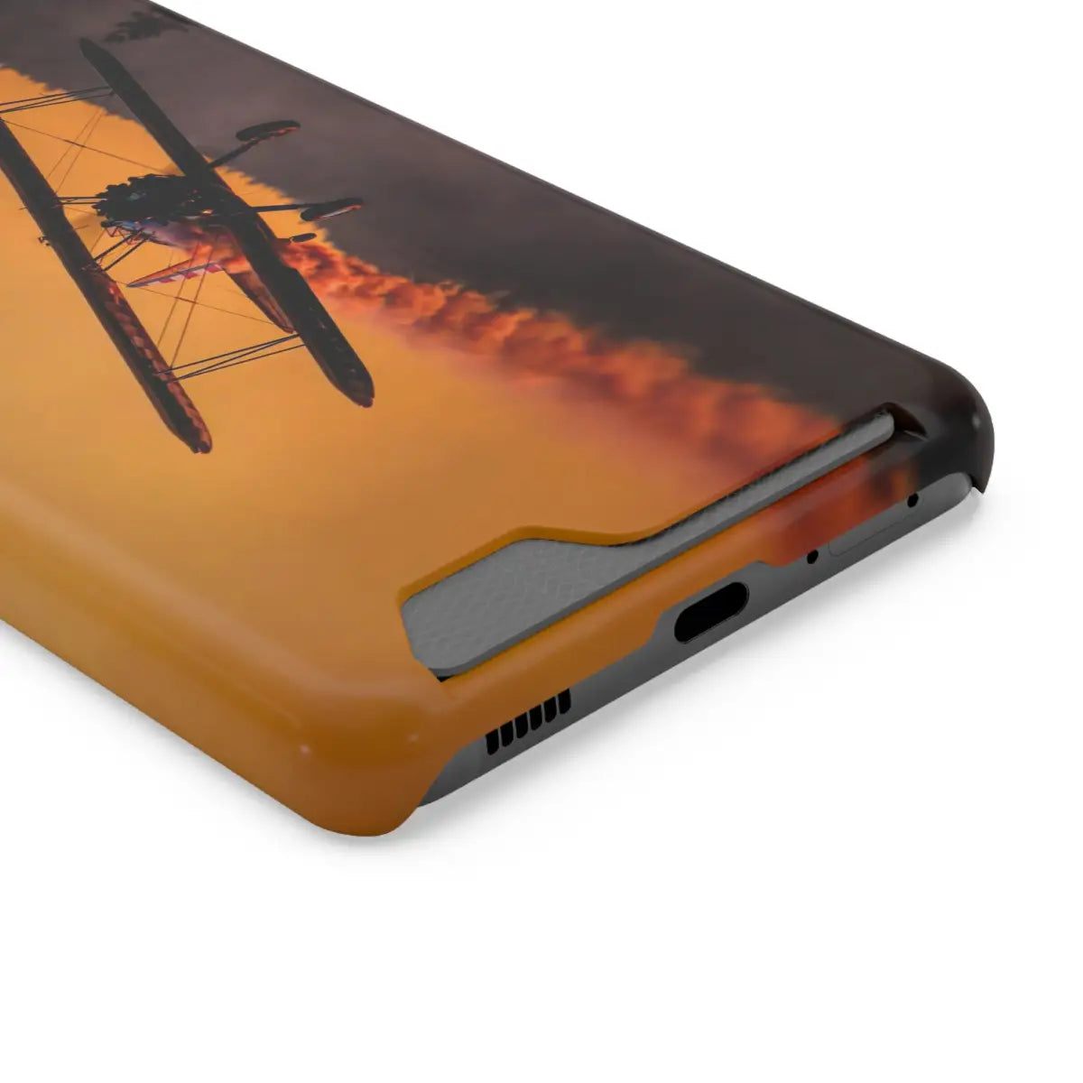Vintage Sunset Steareman Aviation Phone Case with Card Holder - Perfect for Pilots and Travel Enthusiasts - Gifts