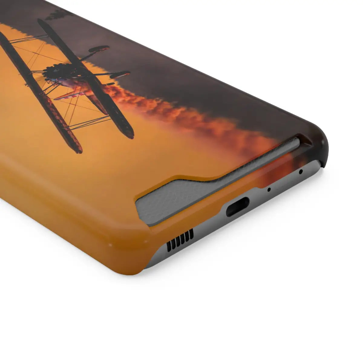 Vintage Sunset Steareman Aviation Phone Case with Card Holder - Perfect for Pilots and Travel Enthusiasts - Gifts