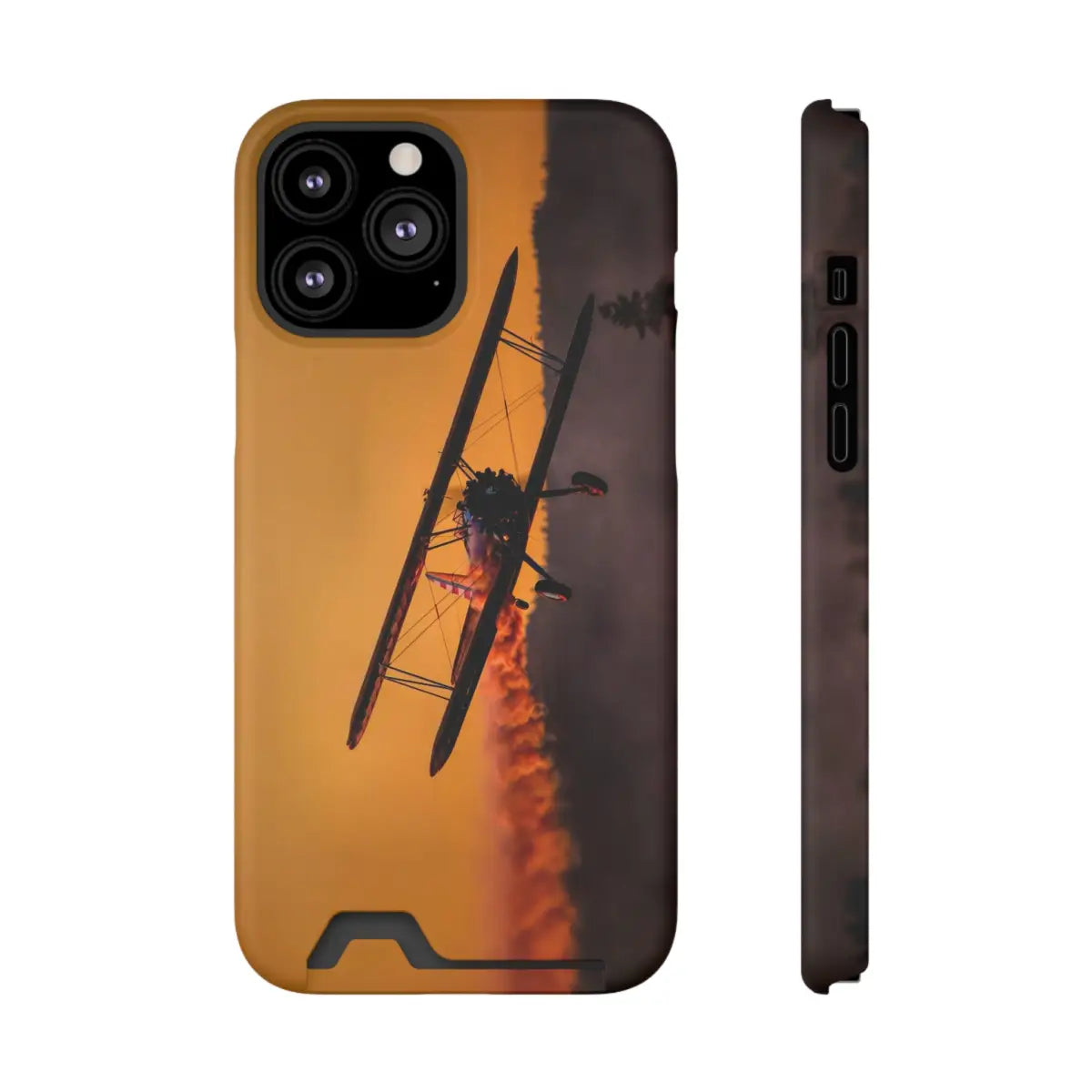 Vintage Sunset Steareman Aviation Phone Case with Card Holder - Perfect for Pilots and Travel Enthusiasts - Gifts