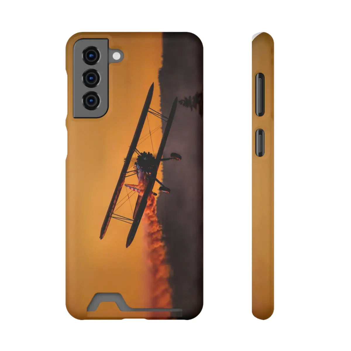 Vintage Sunset Steareman Aviation Phone Case with Card Holder - Perfect for Pilots and Travel Enthusiasts - Gifts