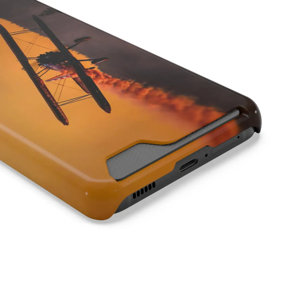 Vintage Sunset Steareman Aviation Phone Case with Card Holder - Perfect for Pilots and Travel Enthusiasts - Gifts
