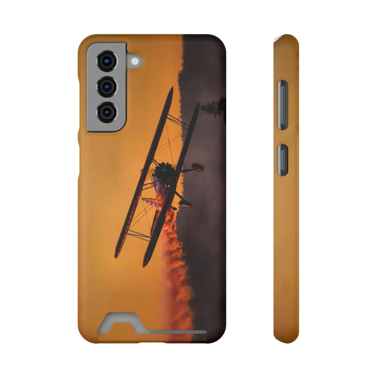 Vintage Sunset Steareman Aviation Phone Case with Card Holder - Perfect for Pilots and Travel Enthusiasts - Gifts