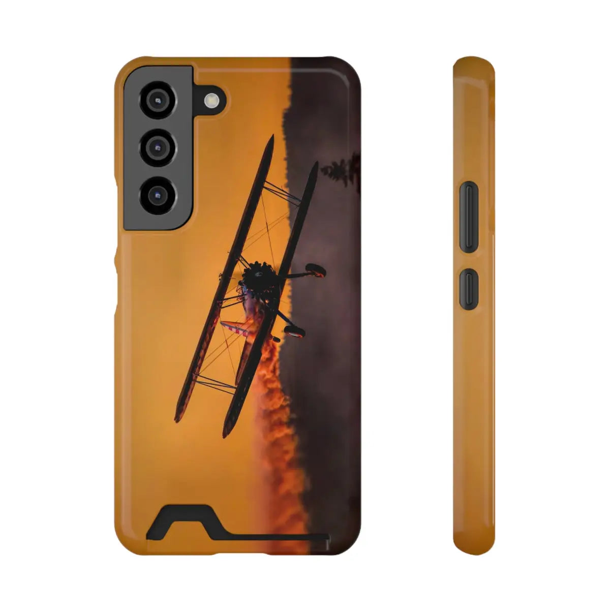 Vintage Sunset Steareman Aviation Phone Case with Card Holder - Perfect for Pilots and Travel Enthusiasts - Gifts