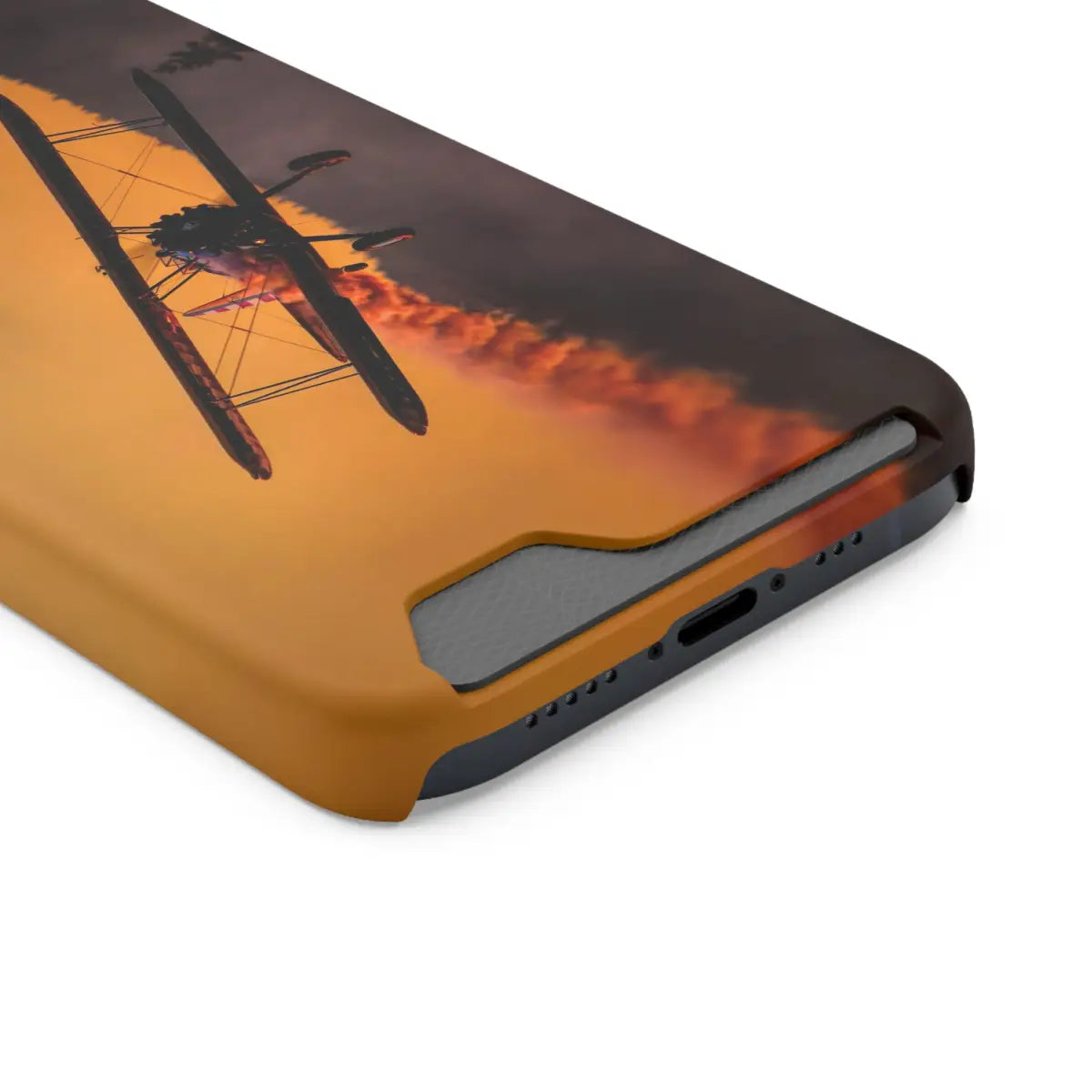 Vintage Sunset Steareman Aviation Phone Case with Card Holder - Perfect for Pilots and Travel Enthusiasts - Gifts