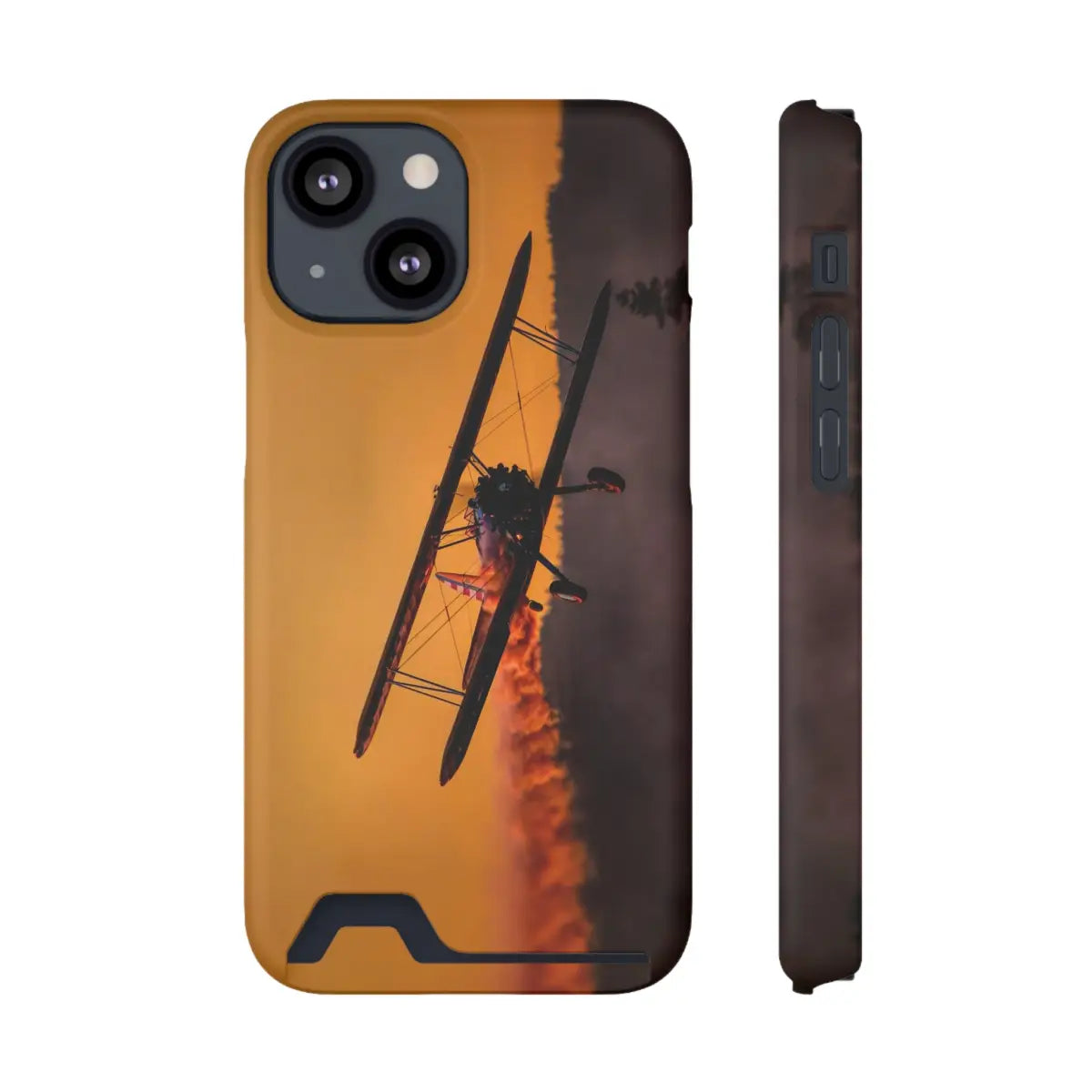 Vintage Sunset Steareman Aviation Phone Case with Card Holder - Perfect for Pilots and Travel Enthusiasts - Gifts