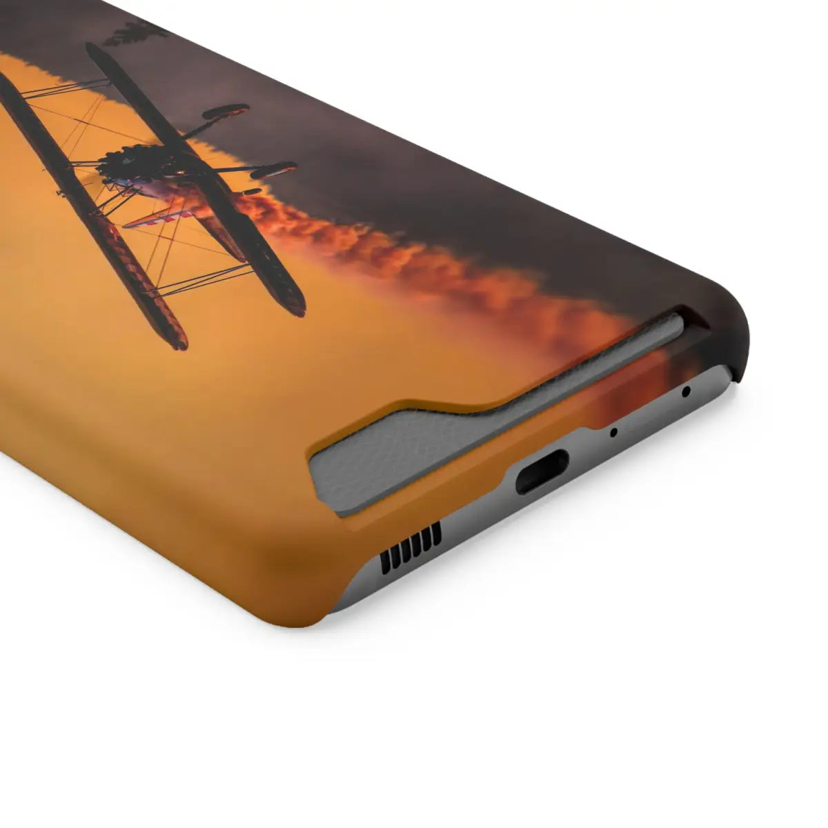 Vintage Sunset Steareman Aviation Phone Case with Card Holder - Perfect for Pilots and Travel Enthusiasts - Gifts