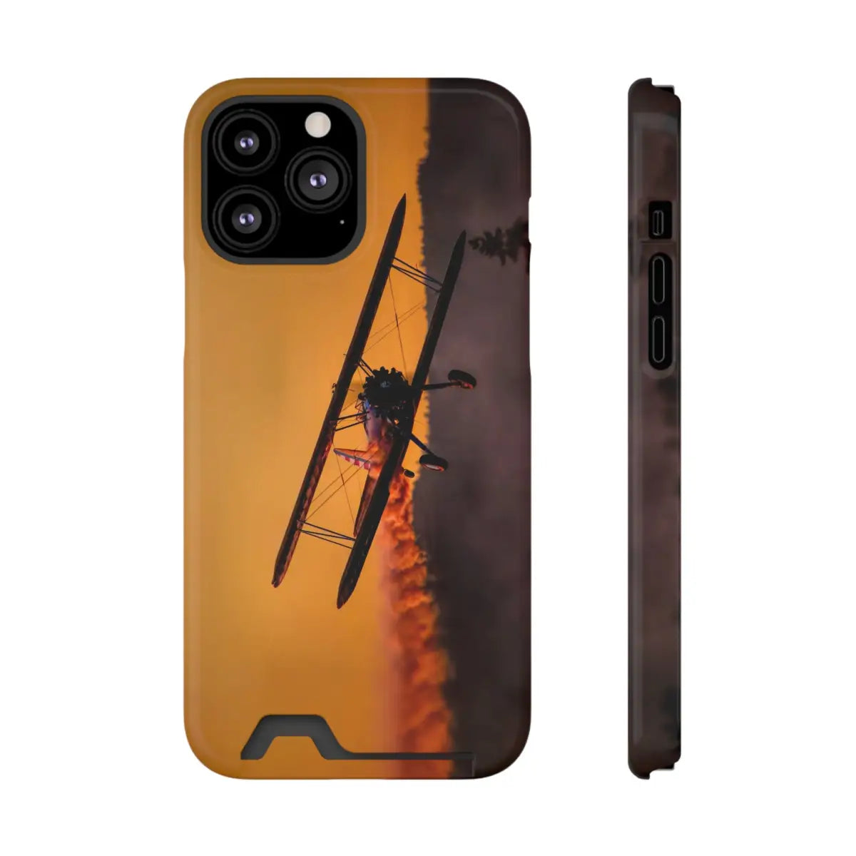 Vintage Sunset Steareman Aviation Phone Case with Card Holder - Perfect for Pilots and Travel Enthusiasts - Gifts