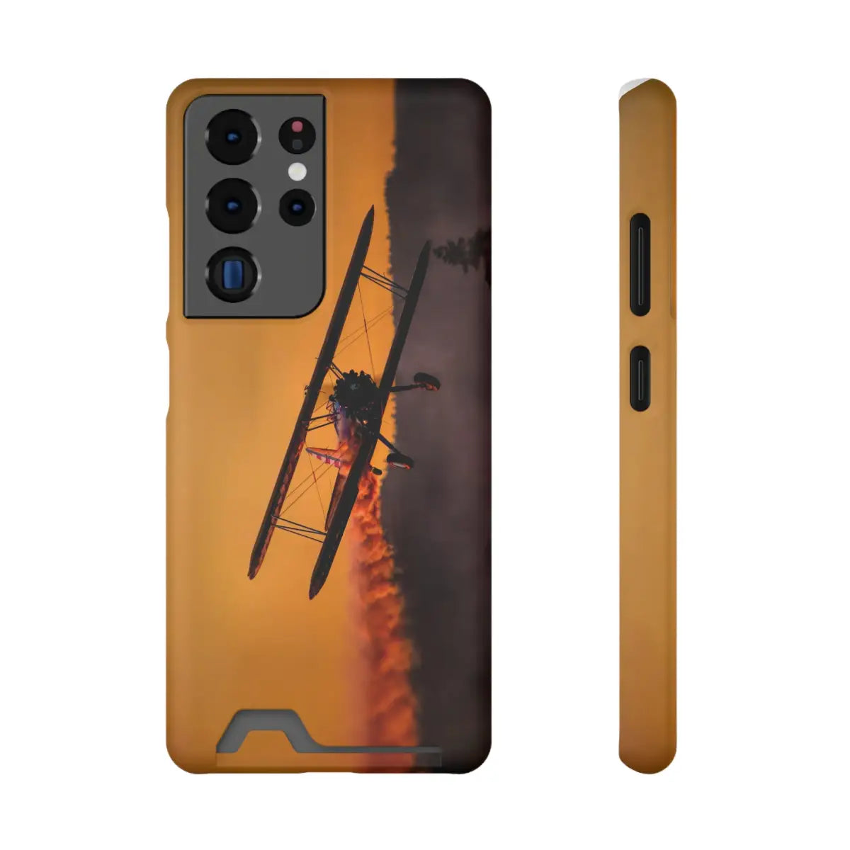 Vintage Sunset Steareman Aviation Phone Case with Card Holder - Perfect for Pilots and Travel Enthusiasts - Gifts