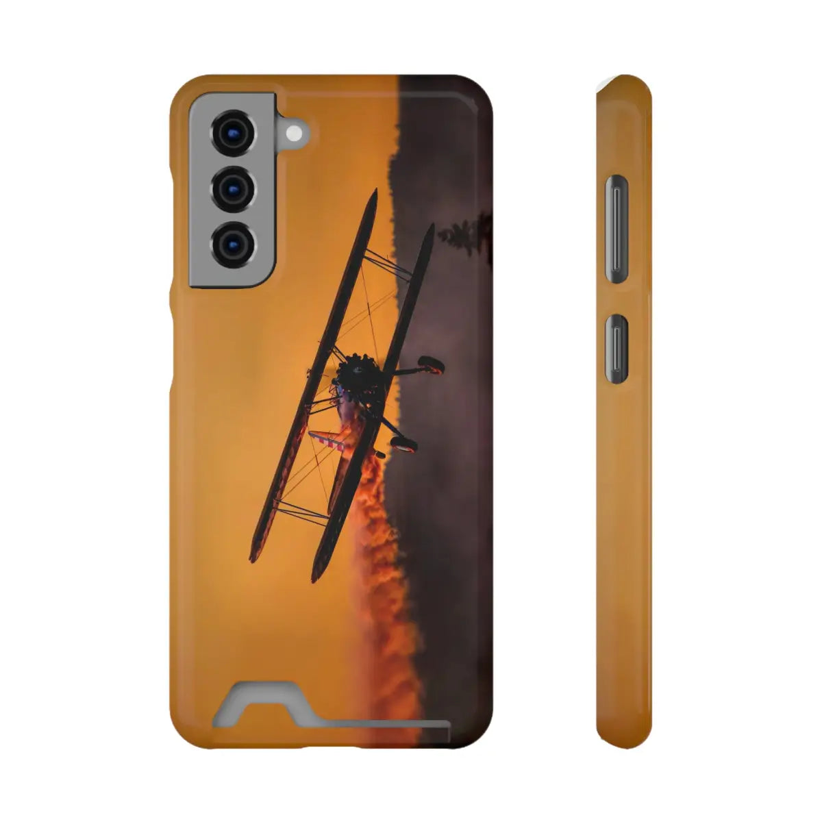 Vintage Sunset Steareman Aviation Phone Case with Card Holder - Perfect for Pilots and Travel Enthusiasts - Gifts