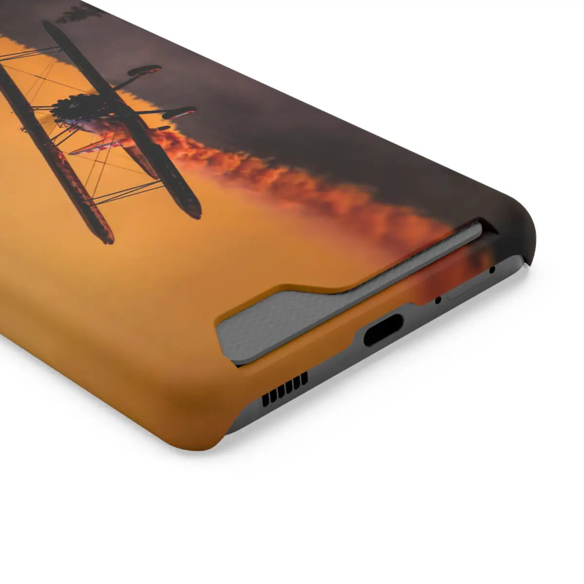 Vintage Sunset Steareman Aviation Phone Case with Card Holder - Perfect for Pilots and Travel Enthusiasts - Gifts