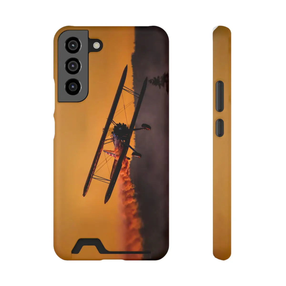 Vintage Sunset Steareman Aviation Phone Case with Card Holder - Perfect for Pilots and Travel Enthusiasts - Gifts