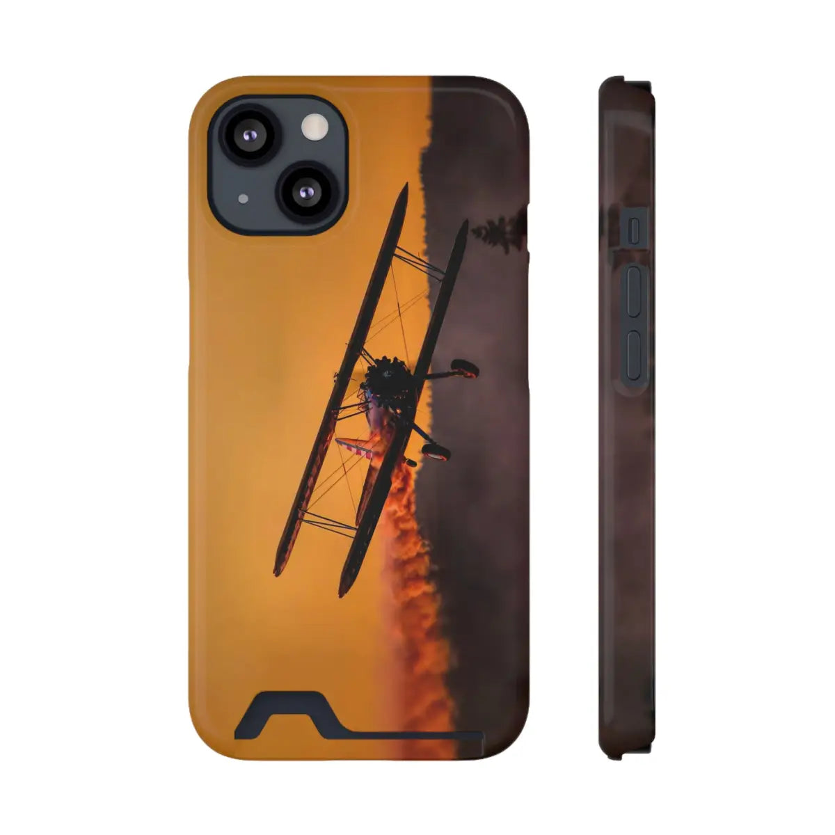 Vintage Sunset Steareman Aviation Phone Case with Card Holder - Perfect for Pilots and Travel Enthusiasts - Gifts